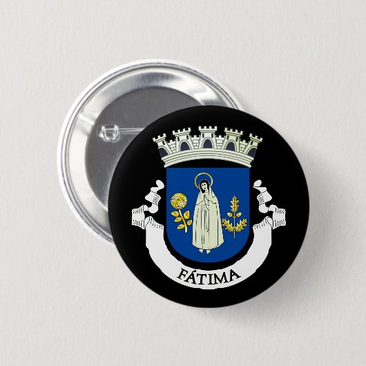 Wappen von Fátima, Portugal Button (Vorne & Hinten)