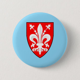 Wappen von Florenz Rote Florentiner Lilie Button