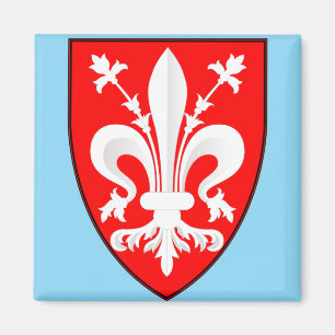 Wappen von Florenz Rote Florentiner Lilie Magnet