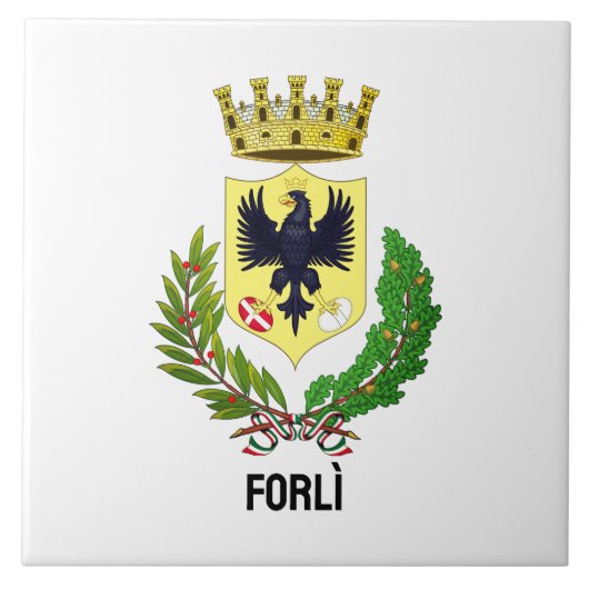Wappen von Forlì, ITALIEN Fliese (Vorderseite)
