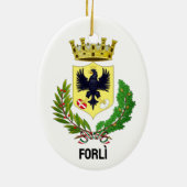 Wappen von Forlì, ITALIEN Keramik Ornament (Hinten)