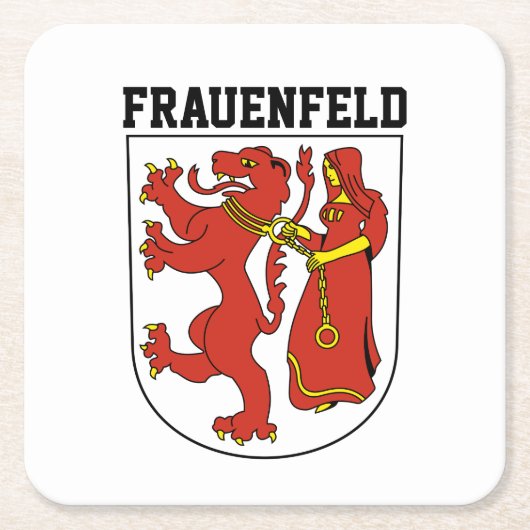 Wappen von Frauenfeld, Schweiz Rechteckiger Pappuntersetzer (Vorderseite)