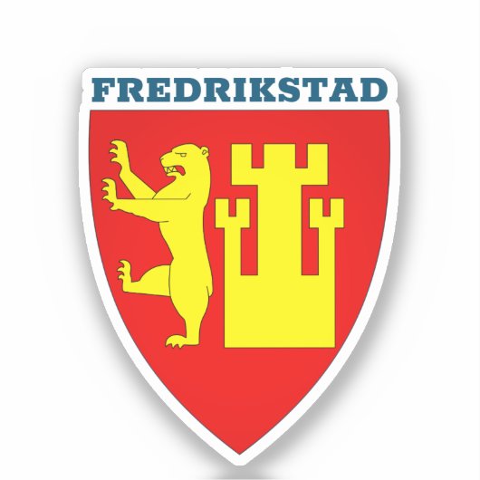 Wappen von Fredrikstad, Norwegen Aufkleber (Vorderseite)