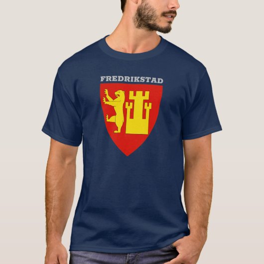 Wappen von Fredrikstad, Norwegen T-Shirt (Vorderseite)