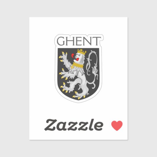 Wappen von Gent, Belgien Aufkleber (Blatt)