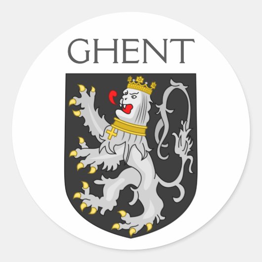 Wappen von Gent, Belgien Runder Aufkleber (Vorderseite)