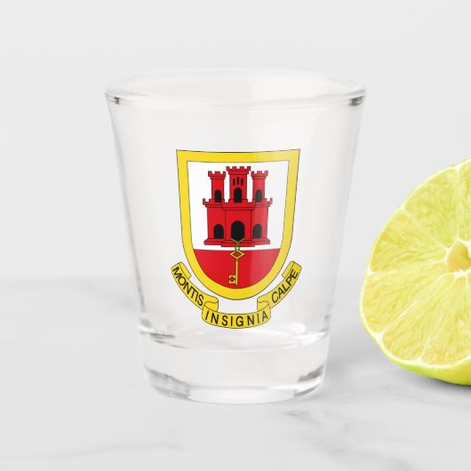 Wappen von Gibraltar Schnapsglas (Vorderseite)