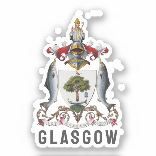 Wappen von Glasgow, SCOTLAND Aufkleber (Vorderseite)