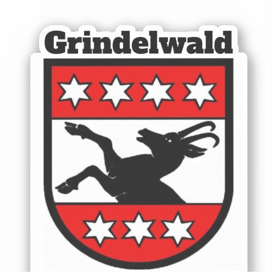 Wappen von Grindelwald, Schweiz Aufkleber (Vorderseite)