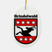 Wappen von Grindelwald, Schweiz Keramik Ornament (Vorne)
