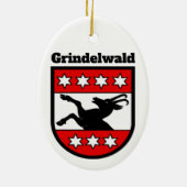 Wappen von Grindelwald, Schweiz Keramik Ornament (Hinten)