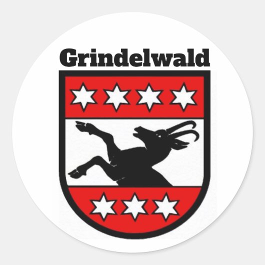 Wappen von Grindelwald, Schweiz Runder Aufkleber (Vorderseite)