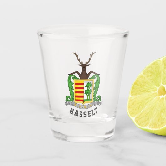Wappen von Hasselt, Belgien Schnapsglas (Vorderseite)