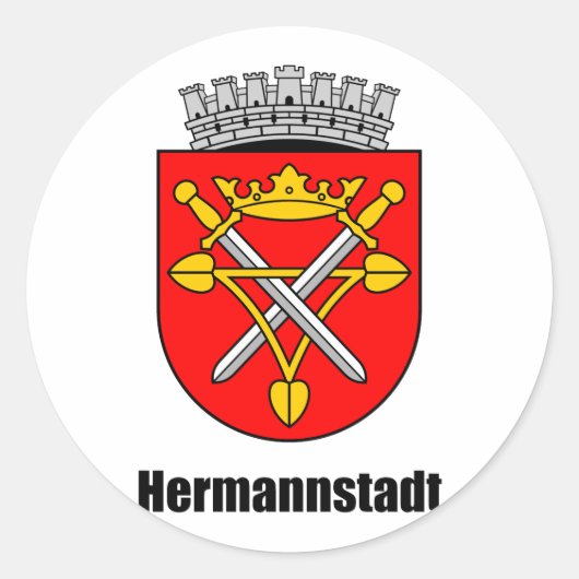 Wappen von Hermannstadt Runder Aufkleber (Vorderseite)