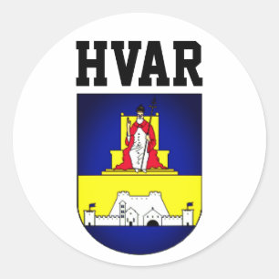 Wappen von Hvar - Kroatien Runder Aufkleber