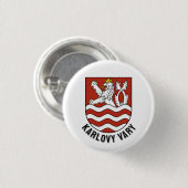 Wappen von Karlsbad, Tschechische Republik Button (Vorne & Hinten)