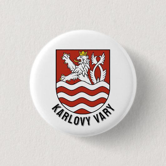 Wappen von Karlsbad, Tschechische Republik Button (Vorderseite)