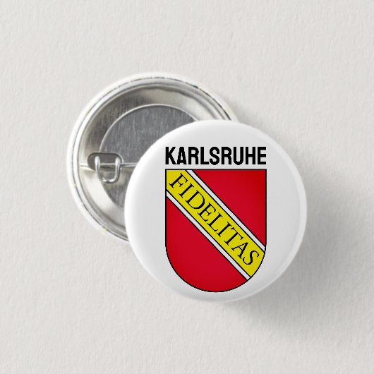 Wappen von Karlsruhe, DEUTSCHLAND Button (Vorne & Hinten)