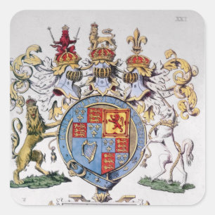 Wappen von König James I. von England Quadratischer Aufkleber