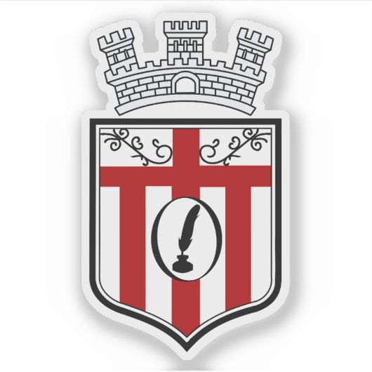 Wappen von Korçë, Albanien Aufkleber (Vorderseite)