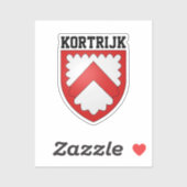 Wappen von Kortrijk, Belgien Aufkleber (Blatt)