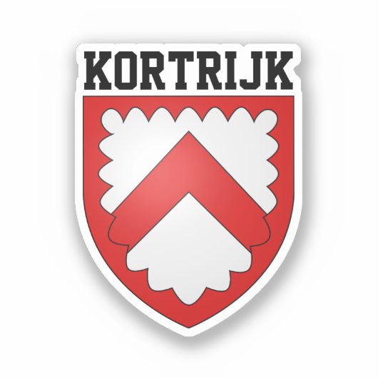 Wappen von Kortrijk, Belgien Aufkleber (Vorderseite)