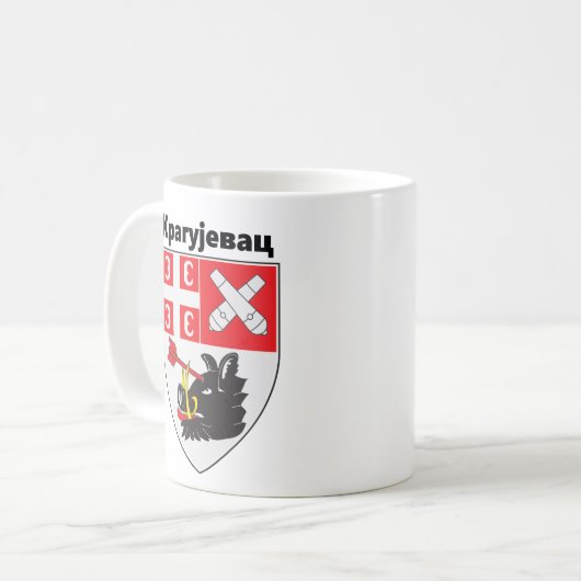 Wappen von Kragujevac, Serbien Kaffeetasse (Vorderseite Links)