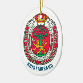 Wappen von Kristiansand, NORWEGEN Keramik Ornament (Links)