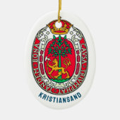 Wappen von Kristiansand, NORWEGEN Keramik Ornament (Vorne)