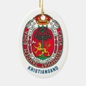 Wappen von Kristiansand, NORWEGEN Keramik Ornament (Hinten)