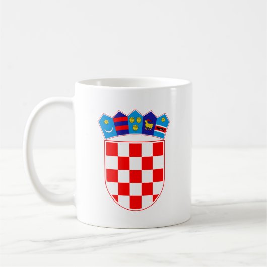 Wappen von Kroatien, kroatisches Emblem, Hrvatska Kaffeetasse (Links)