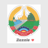 Wappen von Laos Aufkleber (Blatt)