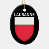 Wappen von Lausanne, SCHWEIZ Keramik Ornament (Hinten)