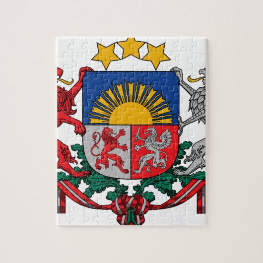 Wappen von Lettland - Latvijas ģerbonis Puzzle (Vertikal)