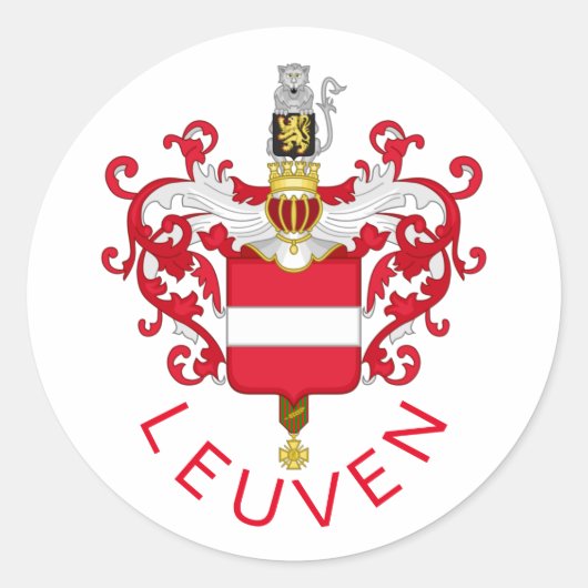 Wappen von Leuven, Belgien Runder Aufkleber (Vorderseite)