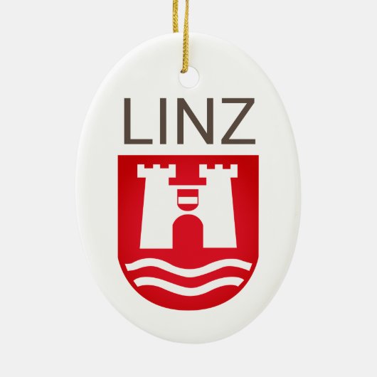 Wappen von Linz, ÖSTERREICH Keramik Ornament (Hinten)