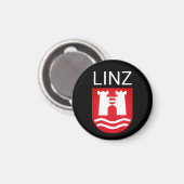 Wappen von Linz, ÖSTERREICH Magnet (Vorderseite/Rückseite)