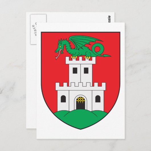 Wappen von Ljubljana Postkarte (Vorne/Hinten)