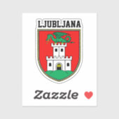 Wappen von Ljubljana - SLOWENIEN Aufkleber (Blatt)