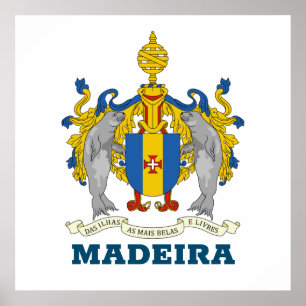 Wappen von Madeira, Portugal Poster