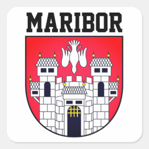 Wappen von Maribor - SLOWENIEN Quadratischer Aufkleber