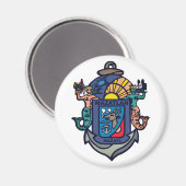 Wappen von Mazatlán, Sinaloa (MX) Magnet (Vorderseite/Rückseite)