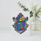 Wappen von Mazatlán, Sinaloa (MX) Postkarte (Stehend Vorderseite)