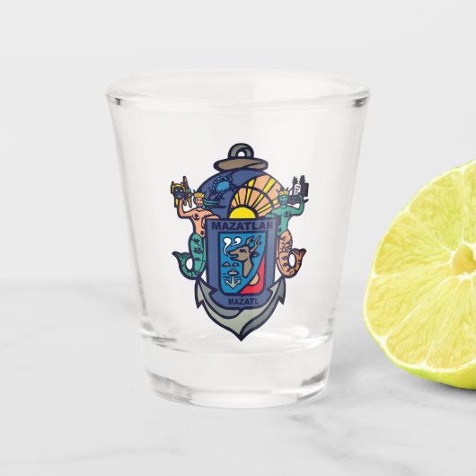Wappen von Mazatlán, Sinaloa (MX) Schnapsglas (Vorderseite)