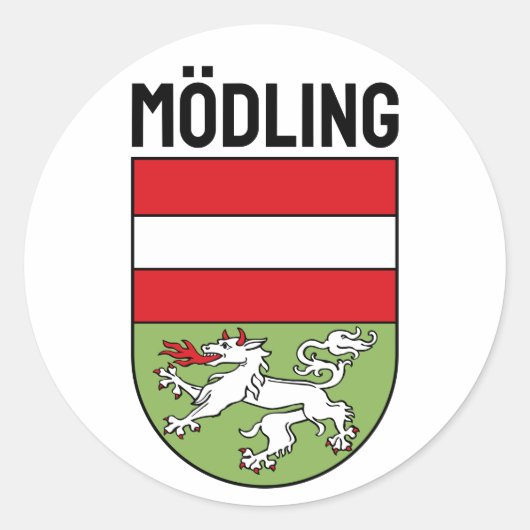 Wappen von Mödling, ÖSTERREICH Runder Aufkleber (Vorderseite)