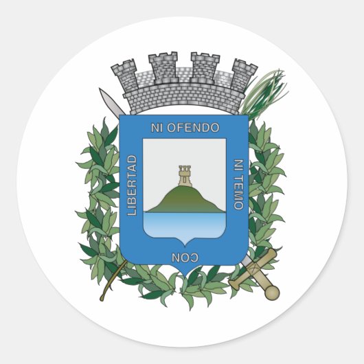 Wappen von Montevideo, Uruguay Runder Aufkleber (Vorderseite)