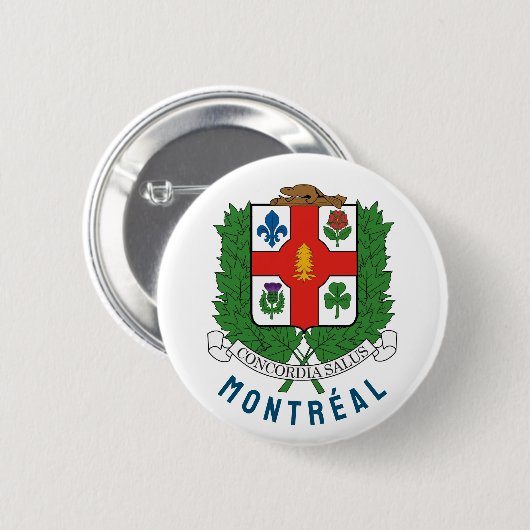 Wappen von Montréal, KANADA Button (Vorne & Hinten)