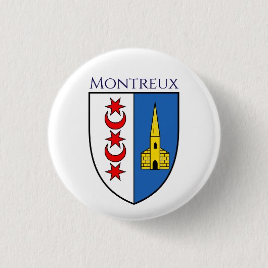 Wappen von Montreux, Schweiz Button (Vorderseite)