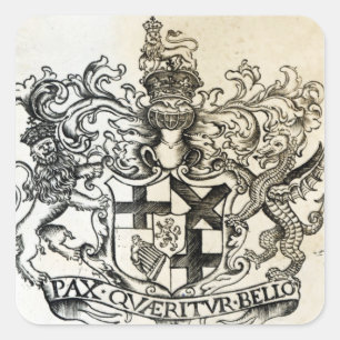 Wappen von Oliver Cromwell Quadratischer Aufkleber