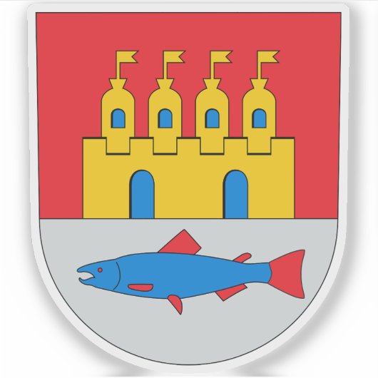 Wappen von Oulu, Finnland Aufkleber (Vorderseite)